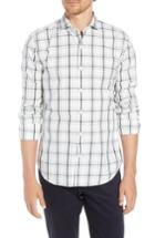 Men's Bonobos Unbutton Down Slim Fit Plaid Sport Shirt, Size R - White