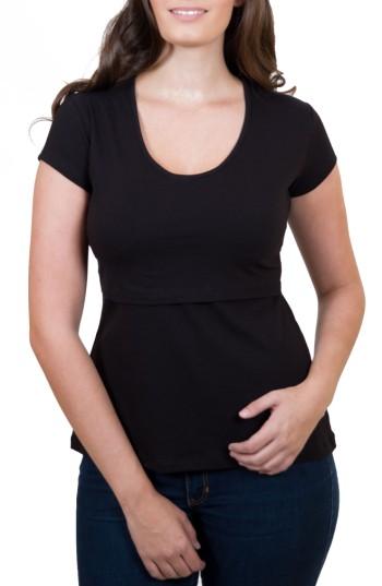 Women's Nurture-elle Mamawear Scoop Neck Nursing Top - Black
