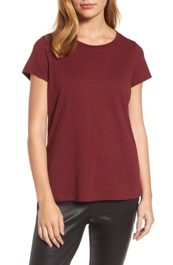 Women's Eileen Fisher Organic Cotton Tee - Burgundy
