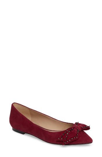 Women's Sam Edelman Raisa Bow Flat M - Burgundy
