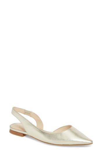 Women's Marc Fisher Ltd Sessily Skimmer Flat .5 M - Metallic
