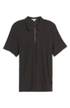 Men's James Perse Zip Placket Polo (xs) - Burgundy