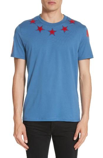 Men's Givenchy Cuban Fit Star 74 T-shirt, Size - Blue