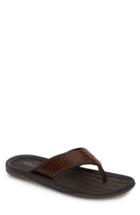 Men's Kenneth Cole New York Izzo Embossed Flip Flop M - Brown