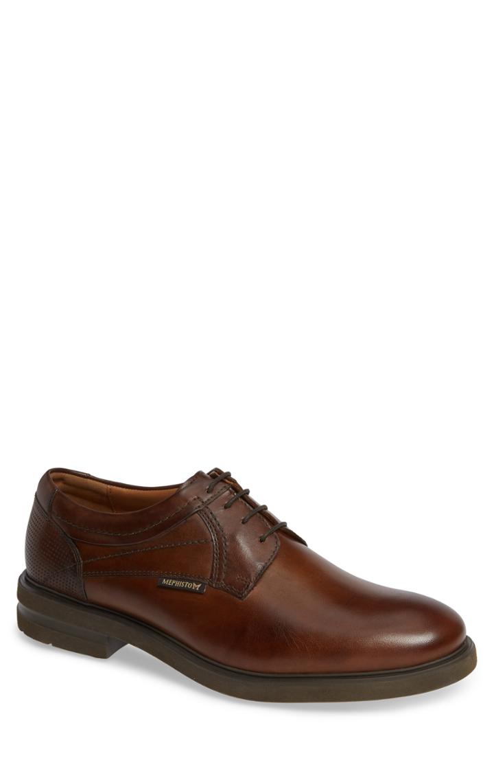 Men's Mephisto Olivio Plain Toe Derby .5 M - Brown
