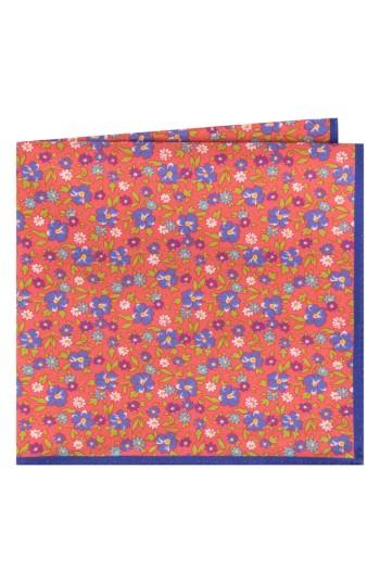 Men's Ted Baker London Floral Cotton & Silk Pocket Square