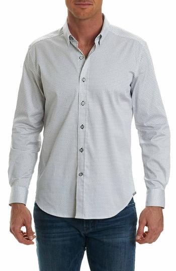 Men's Robert Graham Stone Classic Fit Print Sport Shirt - Black