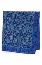 Men's Nordstrom Men's Shop Paisley Pocket Square, Size - Blue