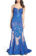Women's Mac Duggal Illusion Mermaid Gown - Blue