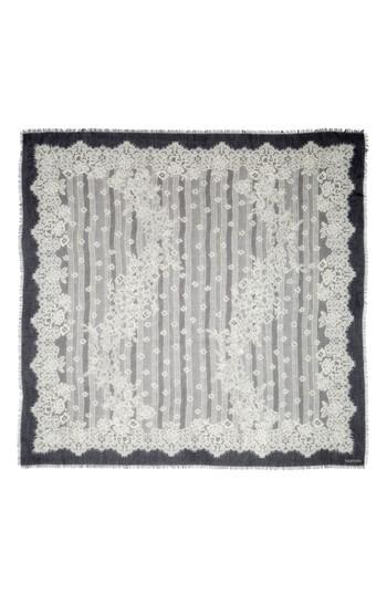 Women's Valentino Garavani Grand Hauteur Lace Print Wrap, Size - Black
