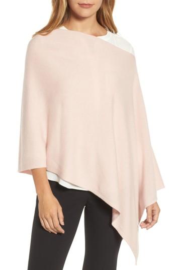 Women's Halogen Convertible Cashmere Poncho, Size - Pink