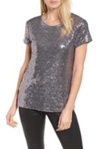 Women's Halogen V-back Sequin Top - Purple