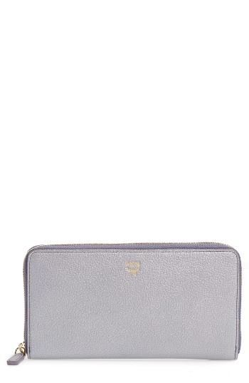 Women's Mcm Milla Metallic Leather Zip Around Wallet -