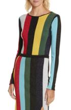 Women's Diane Von Furstenberg Metallic Stripe Sweater, Size - Black