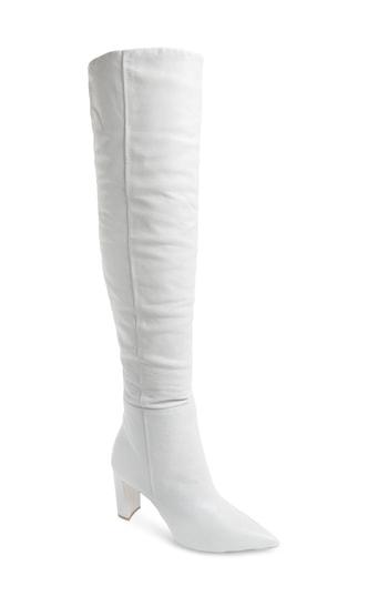 Women's Alexandre Birman Anna Slouch Over The Knee Boot M - White