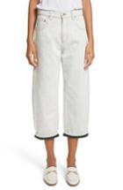 Women's Carven Logo Cuff Crop Jeans Us / 34 Fr - White