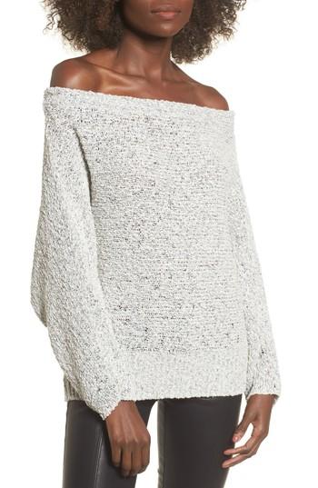Women's Bp. Textured Off The Shoulder Sweater, Size - Grey