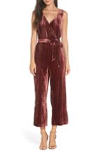 Women's Bb Dakota Crinkled Velvet Jumpsuit - Burgundy