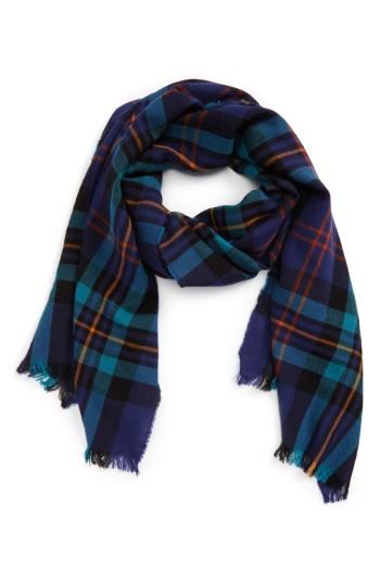 Men's Drakes Plaid Wool Scarf
