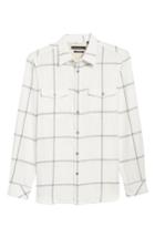 Men's French Connection Regular Fit Windowpane Flannel Sport Shirt - Ivory