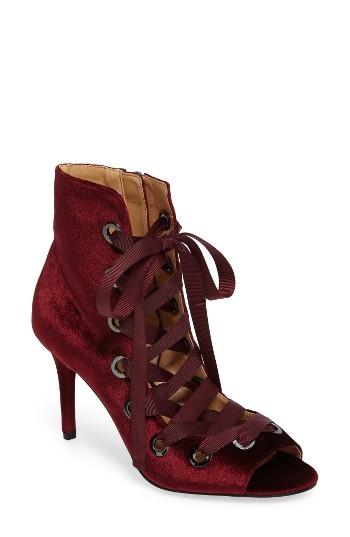 Women's Daya By Zendaya Open-toe Ribbon Bootie .5 M - Burgundy
