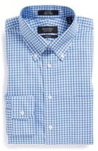Men's Nordstrom Men's Shop Classic Fit Non-iron Gingham Dress Shirt .5 33 - Blue (online Only)