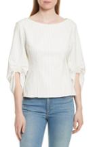 Women's Tibi Corset Ruched Sleeve Top - Ivory