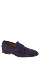 Men's Robert Talbott Nicasio Apron Toe Penny Loafer M - Purple