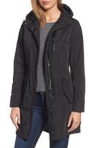 Petite Women's Michael Michael Kors Hooded Drawstring Long Coat P - Black