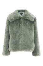 Women's Topshop Claire Faux Fur Coat Us (fits Like 0) - Green
