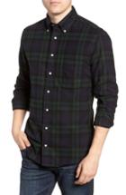 Men's Gitman Blackwatch Plaid Flannel Shirt - Black
