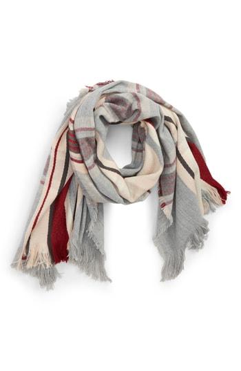 Women's Bp. Center Stripe Plaid Scarf, Size - Grey