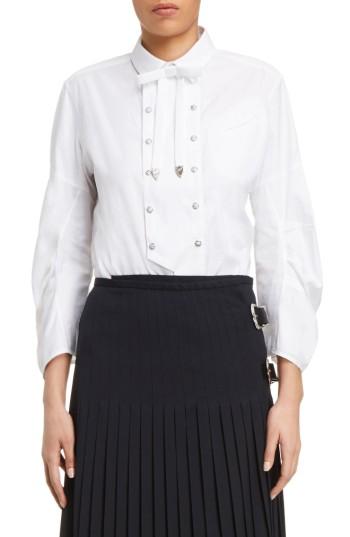 Women's Toga Double Breasted Bow Blouse Us / 40 Fr - White
