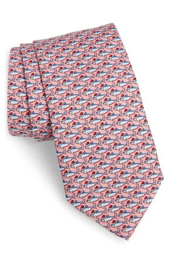 Men's Vineyard Vines Santa Jaws Silk Tie, Size - Pink