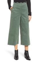 Women's Bp. Corduroy Scallop Waist Wide Leg Pants - Green