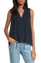 Women's Derek Lam 10 Crosby Shimmer Plisse Top - Blue