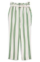 Women's Topshop Dolly Stripe Tapered Trousers Us (fits Like 0) - Green