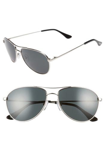Women's Brightside Orville 58mm Mirrored Aviator Sunglasses - Silver/ Grey