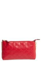 Women's Gucci Gg Leather Wallet On A Chain - Red