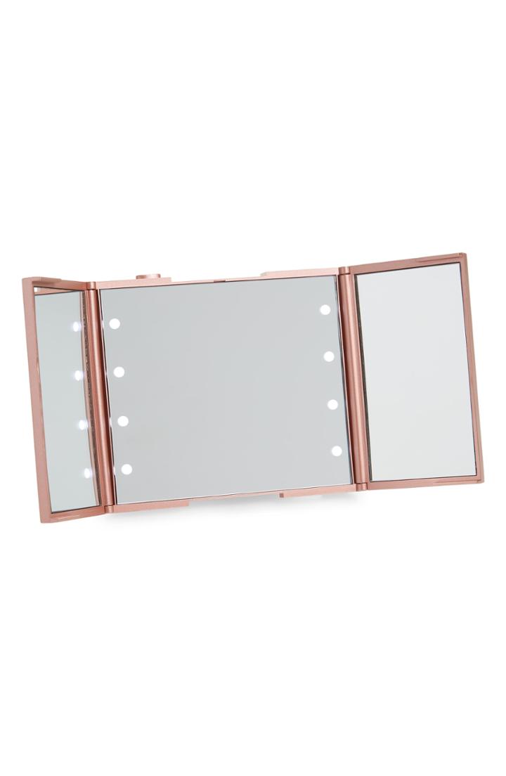 Impressions Vanity Co. Trifold Compact Led Makeup Mirror With Stand
