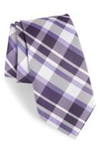 Men's Calibrate Modern Schoolboy Plaid Silk Tie, Size - Purple