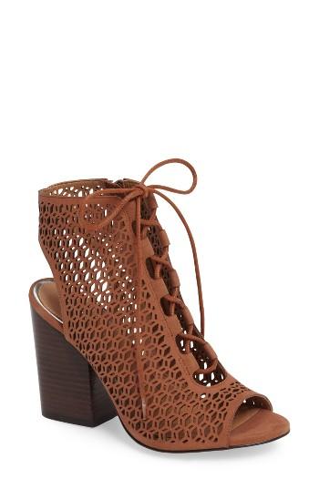 Women's Linea Paolo Georgia Ghillie Cutout Sandal .5 M - Brown