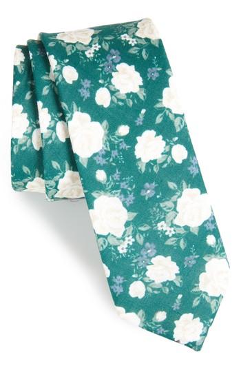Men's The Tie Bar Hodgkiss Flowers Linen Tie, Size - Green