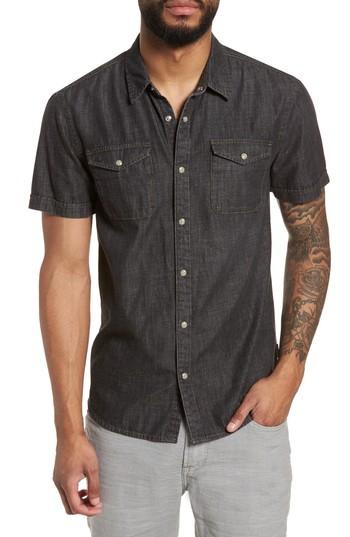 Men's John Varvatos Star Usa Slim Fit Short Sleeve Sport Shirt - Blue