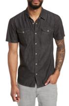 Men's John Varvatos Star Usa Slim Fit Short Sleeve Sport Shirt - Blue