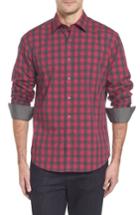 Men's Bugatchi Slim Fit Check Sport Shirt - Purple