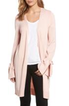 Women's Halogen Lightweight Tie Sleeve Cardigan - Pink