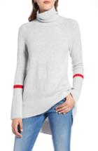 Women's Halogen High Low Oversize Wool Blend Sweater - Grey