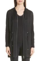 Women's Lafayette 148 New York Mixed Media Cardigan - Black