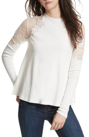 Women's Free People Daniella Lace Top, Size - Ivory